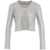 AKEP Cropped knit cardigan with jewel pin Silver