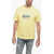 Dime Front Printed Crew-Neck T-Shirt Yellow