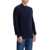 Brunello Cucinelli Long-Sleeved Cotton Knit Polo Shirt For Men NAVY+GRIGIO SCURO