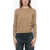 Michael Kors Crew Neck Wool Blend Sweater With Back Buttoning Brown