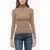 Max Mara S Virgin Wool Ribbed Sweater With Turtleneck Brown