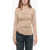 STEPHAN JANSON Lurex Top With Drapped Detail Beige