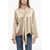 Co.Go Silk Turtleneck Blouse With Removable Scarf Beige