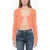 JACQUEMUS Fuzzy Effect La Maille Neve Top With Logo Application Orange