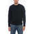 Roberto Collina Crew Neck Cotton Neoprene Sweater Blue