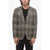 ETRO Checkered Wool Singlre-Breasted Blazer Brown