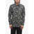 Dolce & Gabbana Martini Printed Cotton Shirt With Bowling Collar Black