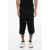 Maison Margiela Mm0 Wool Shorts With Tape Detail And Raw-Cut Hem Black