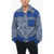 Kenzo Cotton Bomber Fit Cardigan With Mock Neck Blue