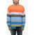 Loewe Crew Neck Wool Sweater With Multicolor Striped Motif Multicolor