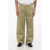 Burberry Cotton Wide Leg Pants With Belt Loops Beige