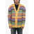 Marni Fuzzy Wuzzy Mohair Blend Cardigan With Striped Motif Multicolor