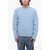 Bottega Veneta Crew Neck 3D Intreccio Wool Blend Sweater Light Blue