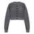 Alexander Wang Alexander Wang Long Sleeve Crew Neck Cardigan With Embossed Logo Clothing GREY