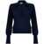 Kangra Kangra Cashmere Black Wool Sweater With V-Neck BLUE