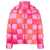 ERL Erl Unisex Gradient Checker Hooded Puffer Coat Woven Clothing 1 PINK