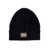 Dolce & Gabbana Black Ribbed Beanie With Logo Plaque In Wool And Cashmere Blend Woman Black