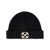 Off-White Off-White Black Ribbed Wool Beanie With Arrows Motif Multicolor