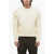 AMI ALEXANDRE MATTIUSSI Crew Neck Cable Aran Virgin Wool Pullover White