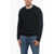 Dondup Two-Tone Wool Blend Crew-Neck Sweater Blue