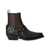 Ganni GANNI BROWN AND BLACK TEXAN CHELSEA ANKLE BOOT Brown