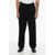 Armani Emporio Double-Pleated Cotton Chinos Pants Black