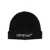 Off-White Off-White Black Ribbed Wool Beanie With Embroidered Logo Multicolor