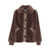 Diego M CAPE WITH ECO-FUR BUTTONS Brown