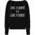 Pinko Pinko Orientale Black Wool Crewneck Sweater With Lettering Multicolor