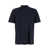 Emporio Armani Black Crewneck T-Shirt With Tonal Logo Embroidery In Cotton Blend Man BLUE