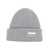 Ganni Grey Fisherman Rib Beanie With Logo Patch In Wool Blend Woman GREY