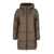 After Label 'Ruby' Long Brown Down Jacket With Embroidered Logo In Tech Fabric Woman BROWN