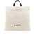 Jil Sander Jil Sander Cotton And Linen Tote Bag With Logo Print Beige