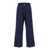 Thom Browne Blue Straight Pants With Contrasting Stitching In Fabric Man BLUE