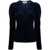 Ganni Ganni Velvet Jersey V-Neck Blouse Clothing BLUE