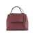 Orciani Orciani Sveva Soft Medium Leather Shoulder Bag With Black Cherry Strap RED