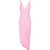 JW Anderson JW Anderson V-Neck Crepe Midi Dress BUBBLEGUM