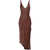 JW Anderson JW Anderson V-Neck Satin Midi Dress BROWN