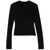 NORMA KAMALI Norma Kamali Padded Shoulder Crewneck Top Black