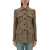 Chloe Long Wool Military Style Jacket BROWN