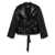 ROTATE Birger Christensen Rotate Birger Christensen Short Faux Leather Puffer Jacket Black