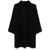 Liu Jo Liu Jo Long Black Ribbed Wool-Blend Coat With Appliqués Black