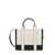 Marc Jacobs 'The Medium Tote Bag' White And Black Shoulder Bag With Logo In Leather Woman Multicolor