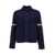 Thom Browne Dark Blue Knitted Jacket With Tricolor Details In Cotton Blend Man BLUE