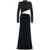 Elisabetta Franchi Maxi dress in chenille with sequins and cut-out Black