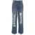 Blugirl Wide leg jeans with rhinestones Blue