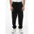 Armani Emporio Single-Pleated Cotton Blend Sweatpants Black