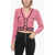 Karl Lagerfeld Bouclè Fabric Cropped Cardigan With Logoed Band Pink