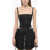 LAQUAN SMITH Satin Corset Top With Zipped Back Black