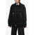 Khaite Wool Oversized Short Coat With Zipped Detail Black